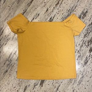 PACSUN OFF THE SHOULDER SUNFLOWER COLORED TOP